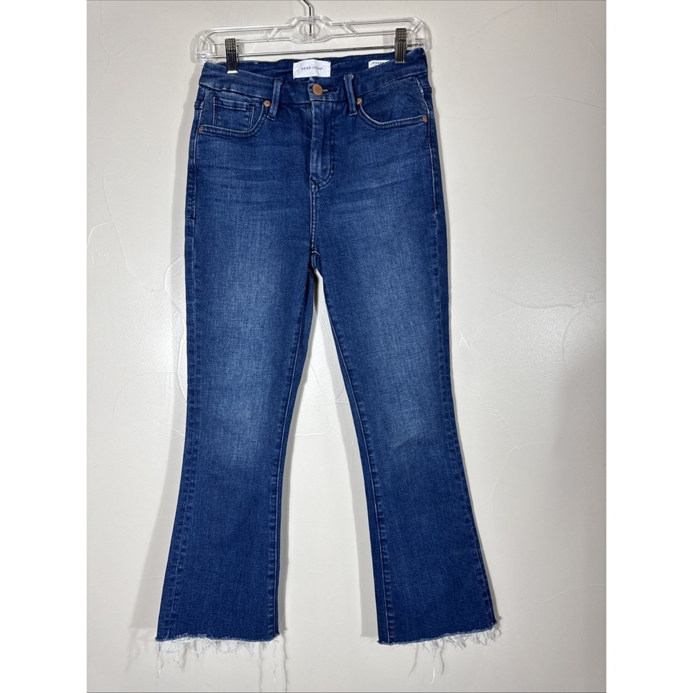 Dear John Jeanne Flare Jeans Dark Wash Denim Size 25 Distressed Ankles